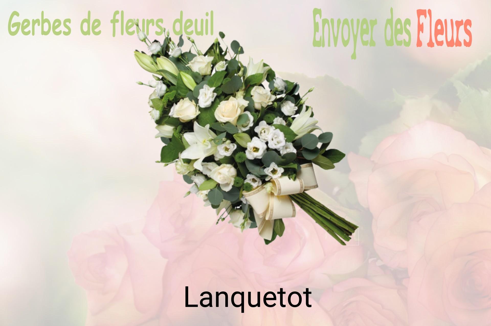 Gerbe de fleurs de deuil livrée à Lanquetot
